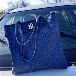 Tommy Hilfiger handbag purse navy blue gold womens